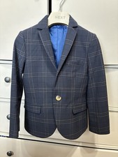 Boys Next Blazer/Jacket Large Check Pattern, Blue Age 6 Years