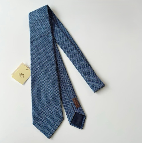 Hermes tie navy 100 - navy, silk