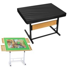 Puzzle Board Cover for 1500 Pieces Jigsaw Puzzle Tables Black Color with Drawer