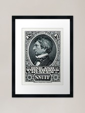 Vintage Snuff Stamp Framed Art