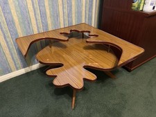 Modern Sculptural Accent Table – Organic Artistic Design – Glossy Finish