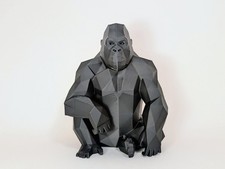 Gorilla low poly sitting - gorilla,
