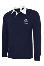 SCOTLAND THISTLE LONG SLEEVE NAVY RUGBY SHIRTS. 6 NATIONS RUGBY