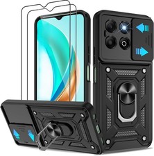 Case For Honor X6C, Magnetic Ring Shockproof Stand Phone Cover+Screen Protector