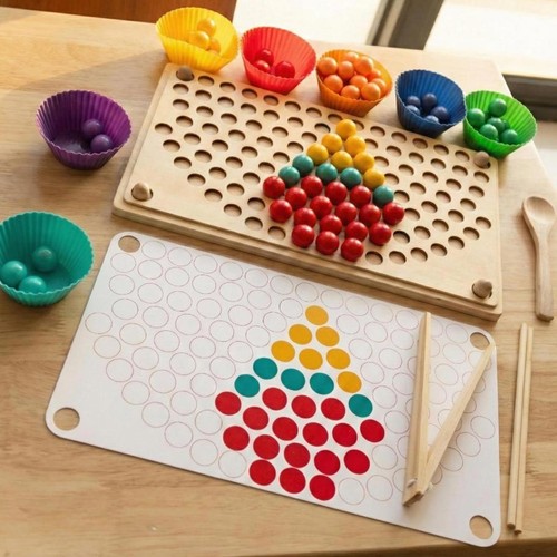 Montessori wooden peg board - wooden,