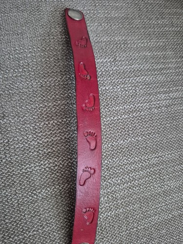 Leather footprints bracelet - footprints,