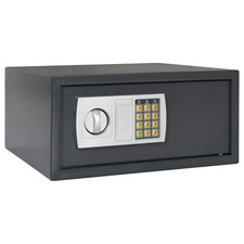 Digital Safe Dark Grey Steel 42x37x20cm Electronic Lock Home Office Security Key