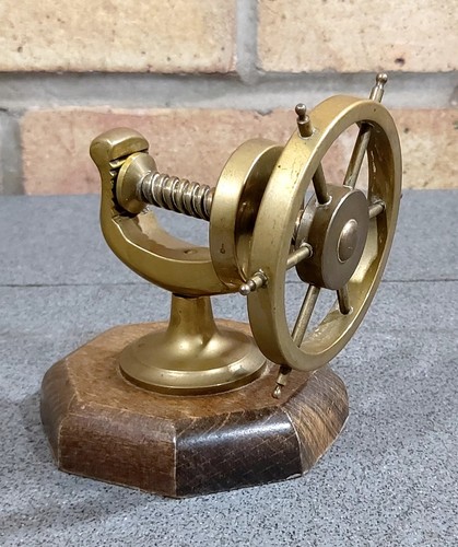 Vintage brass ships wheel - ships,