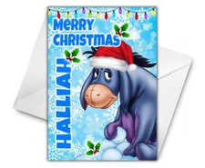 EEYORE Personalised Christmas Card - Winnie The Pooh Christmas Card