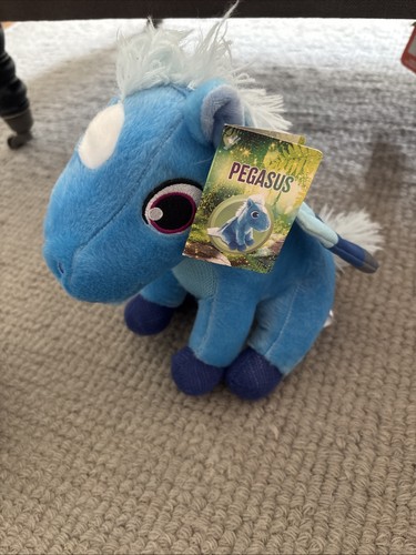 Cute blue pegasus flying horse - cute,