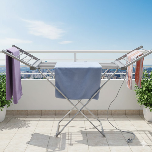 Foldable heated clothes airer - foldable,