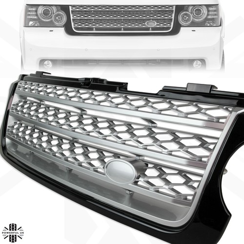 Black silver front grille - black,