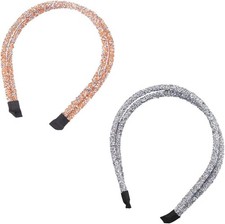 2x Rhinestone Headbands Set