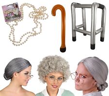 Grandma Grey Granny Old Woman Lady Nanna OAP Fancy Dress Costume Accessory Lot