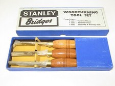 Woodturning tools. 3 tool set, Stanley Bridges. Old/new stock unused.