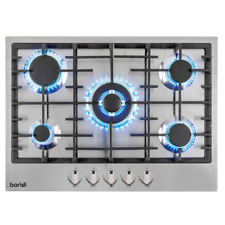Baridi DH227 Gas Burner Cooker Hob 70cm with 5 Cooking Zones Stainless Steel A
