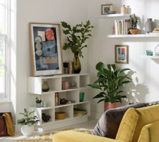 Habitat Cubes Short Wide Bookcase - White | Modern Storage Shelving Unit Cabinet