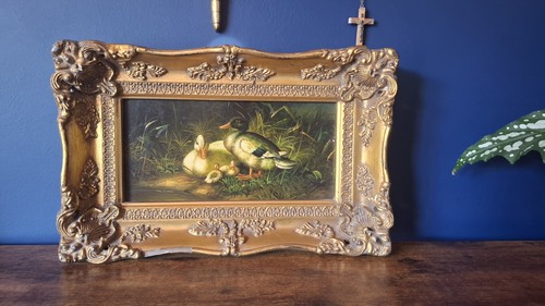 Original oil painting farmyard - original,