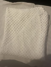 Hand Knitted White Blanket