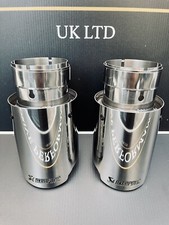 2 STAINLESS STEEL AKRAPOVIC EXHAUST TIPS 3.5” UNIVERSAL GOLF CORSA VW AUDI A3 A4
