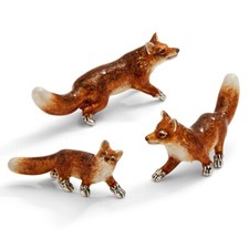 Saturno Silver and Enamel Fox - Fully Hallmarked Sterling Silver