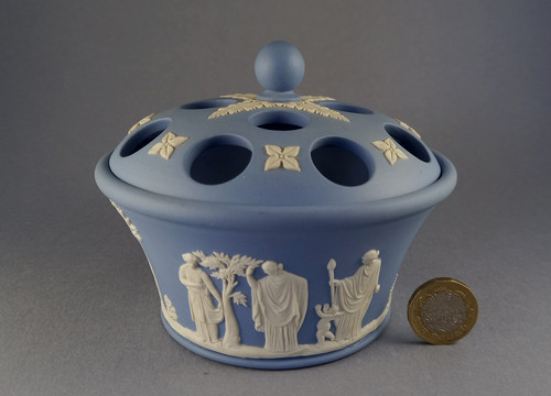 Wedgwood blue jasper ware pot - wedgwood,