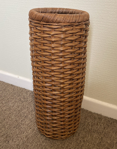 Vintage wicker umbrella stand - wicker,
