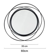 Black Round Mirror for Wall Decoration, Modern Decorative Mirror for Living Room