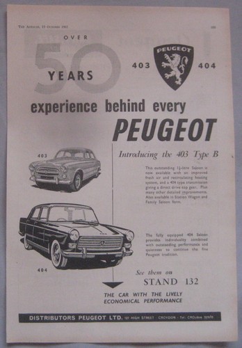 1961 peugeot 403 404 - 403,