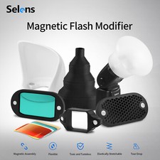 Selens Magnetic Flash Modifier Bounce Diffuser Grip Snoot Colours Gel Filter