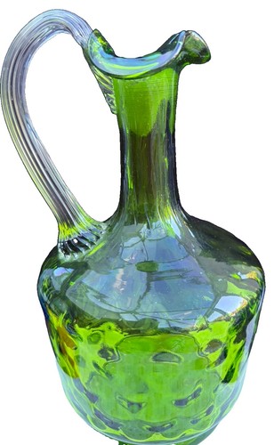Green clear glass pitcher - clear,