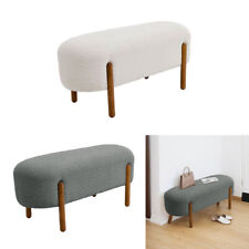 Faux Fur Shaggy Footstool Footrest Pouffe Padded Ottoman Long Seat Bench