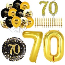 70th Birthday Balloon Black