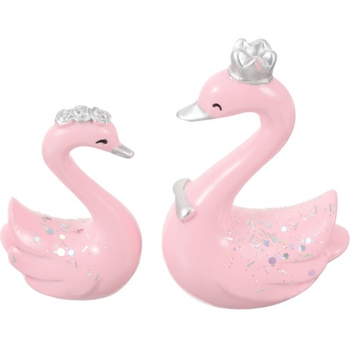 2pcs resin swan decoration - resin,