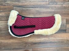 New Stephens Sheepskin Saddle Half Pad - Medium in burgundy/natural 