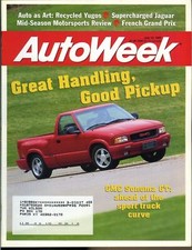 AutoWeek Magazine July 10, 1995 GMC Sonoma GT, Supercharged Jaguar, Yugos
