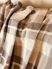 Curtains Smart Grey Check eyelet Pair  width 63"each by 51" drop