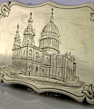 NATHANIEL MILLS CASTLE TOP STERLING SILVER VINAIGRETTE 1843 ANTIQUE ST PAULS