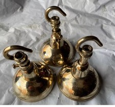 3x 72mm vintage CEILING ROSE FRENCH chandelier hook CAST BRASS OLD c1940 Trio 16