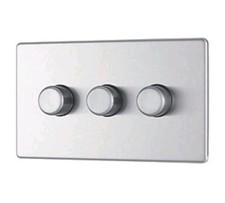 PHILEX FLATPLATE 3-Gang 2-Way LED Dimmer Switch Brushed Steel
