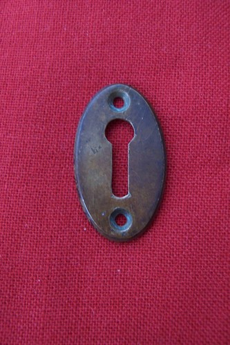 Vintage solid brass oval - solid,
