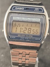 1981 Rare Vintage Casio Melody Musical Alarm Blue Edition M-1230 , Slightly Used