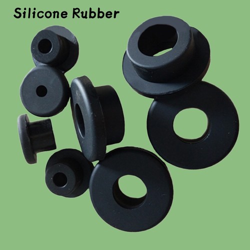 Black silicone rubber grommet - black,