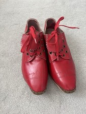 Red Leather Morris Dance Clogs
