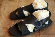 Prada Black Leather Sandals