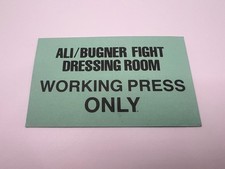 Muhammad Ali Vs Joe Bugner Dressing Room Pass Original Vintage