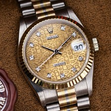 Rolex Datejust 31mm ‘Tridor’ Box & Papers 18k Gold Diamond President Ref. 68279B