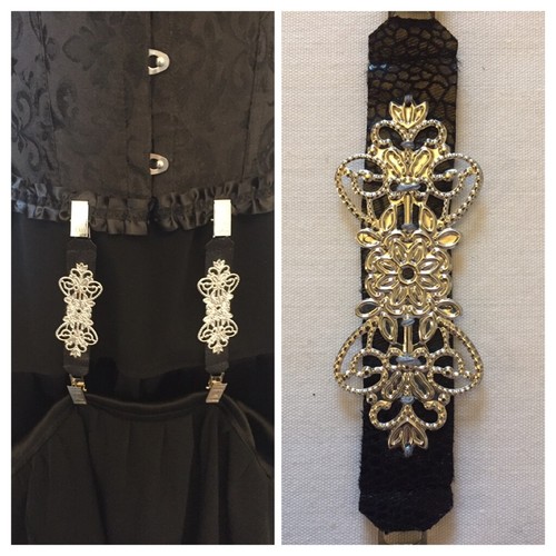 Black silver skirt - black,