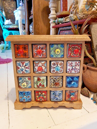 Hand painted ceramic - ceramic, 16-drawer