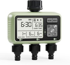 Diivoo 3 Zone Water Timer Water Timer 3 Outlet for Garden Hose, Programme